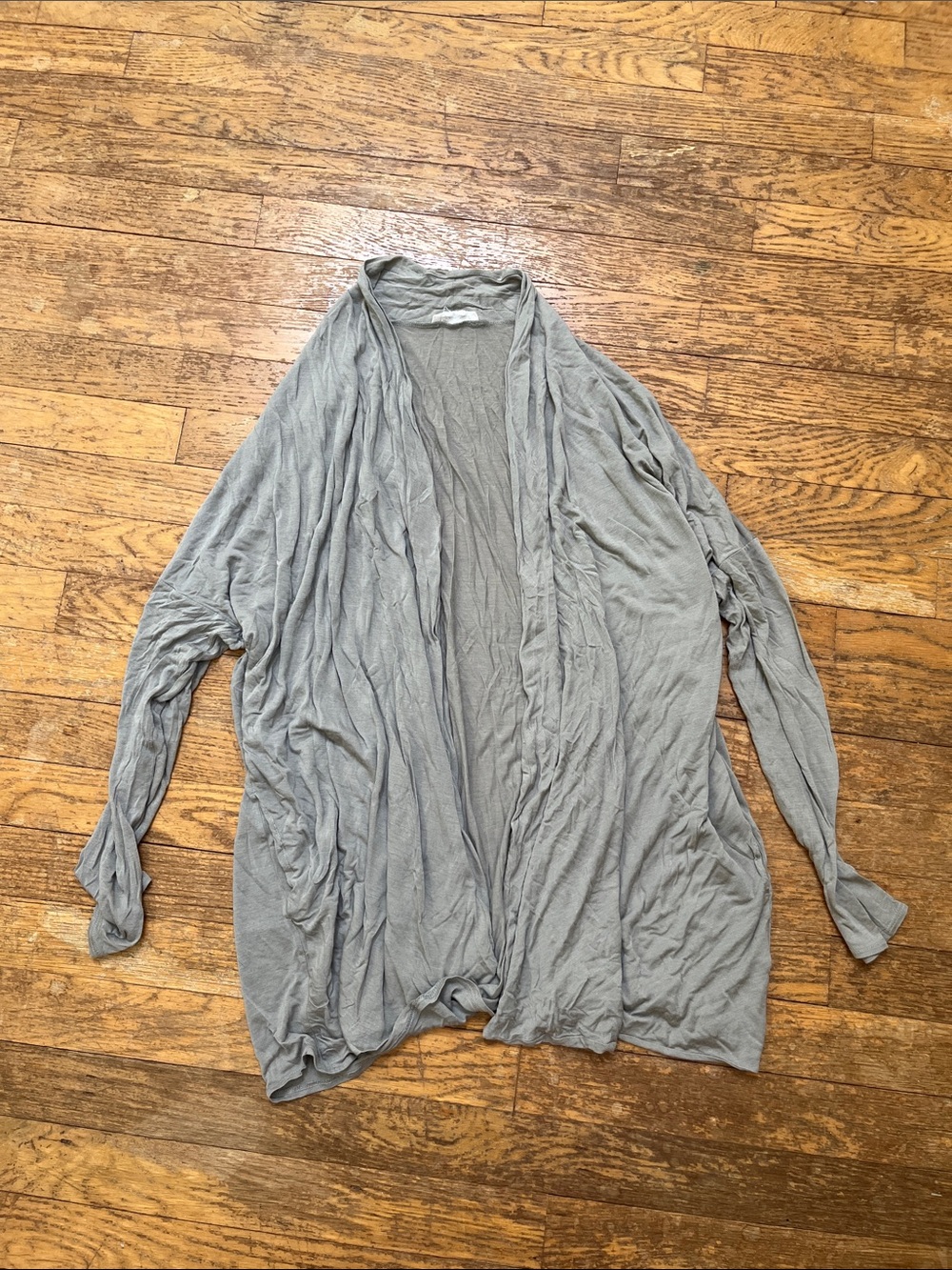 Helmut Lang Olive Gray Lightweight Draped Top